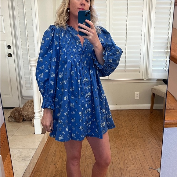 Doen Blue Floral Blouse - Picture 5 of 7